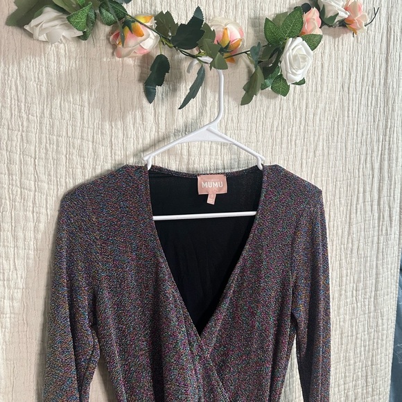 Show Me Your Mumu X REVOLVE Kimora Mini Dress in Rainbow Shimmy Shine • Size S - Picture 3 of 5